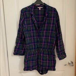 Victoria Secret Long Sleeve Flannel Pajama Romper